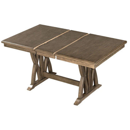 Ensemble de salle à manger en bois 7 pièces avec table extensible et 6 chaises