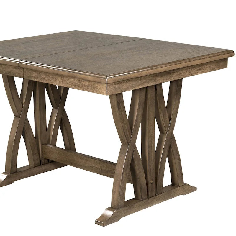 Ensemble de salle à manger en bois 7 pièces avec table extensible et 6 chaises