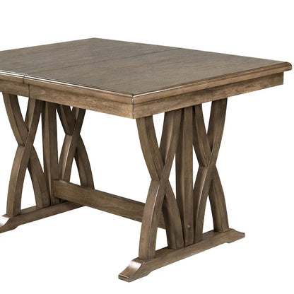 Ensemble de salle à manger en bois 7 pièces avec table extensible et 6 chaises