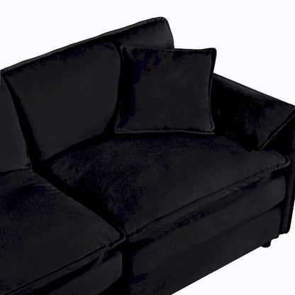 Canapé 2 places surdimensionné en chenille de 64 pouces avec combinaison DIY et poches de rangement