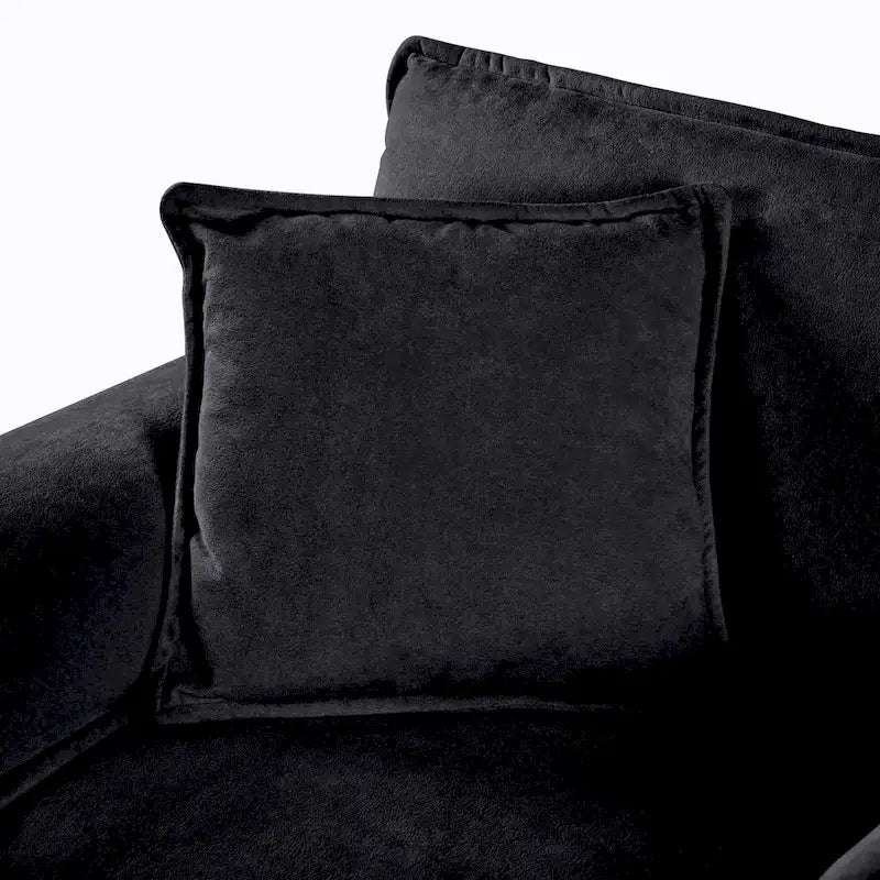 Canapé 2 places surdimensionné en chenille de 64 pouces avec combinaison DIY et poches de rangement