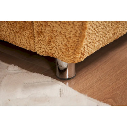Canapé d'angle en chenille jaune 101,6 avec pouf