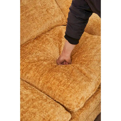 Canapé d'angle en chenille jaune 101,6 avec pouf