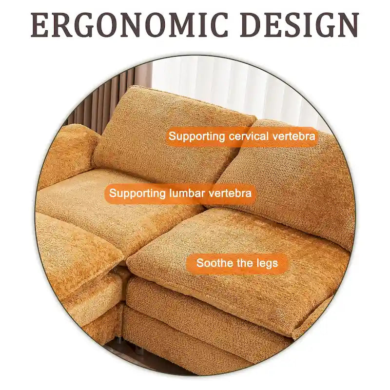 Canapé d'angle en chenille jaune 101,6 avec pouf