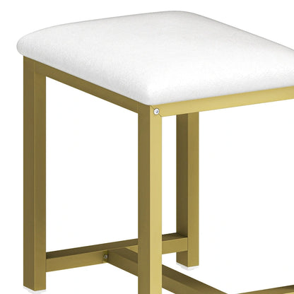 Ensemble bureau en L Moasis à 5 tiroirs avec tabouret rembourré et éclairage LED
