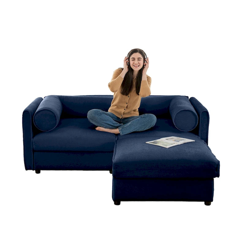 Canapé d'angle modulaire en chenille avec rangement