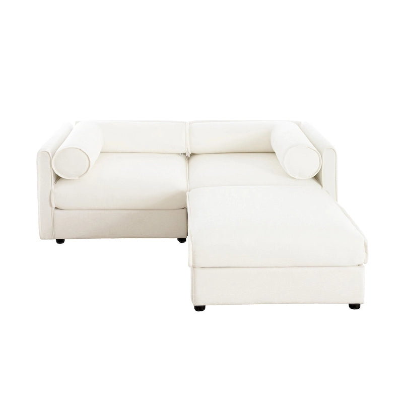 Canapé d'angle modulaire en chenille avec rangement