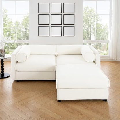 Canapé d'angle modulaire en chenille avec rangement