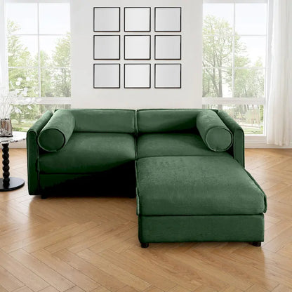 Canapé d'angle modulaire en chenille avec rangement