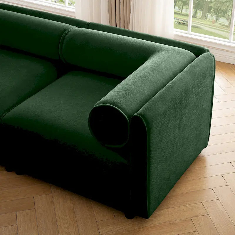 Canapé d'angle modulaire en chenille avec rangement