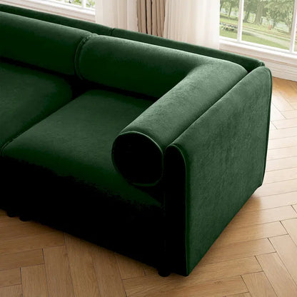 Canapé d'angle modulaire en chenille avec rangement