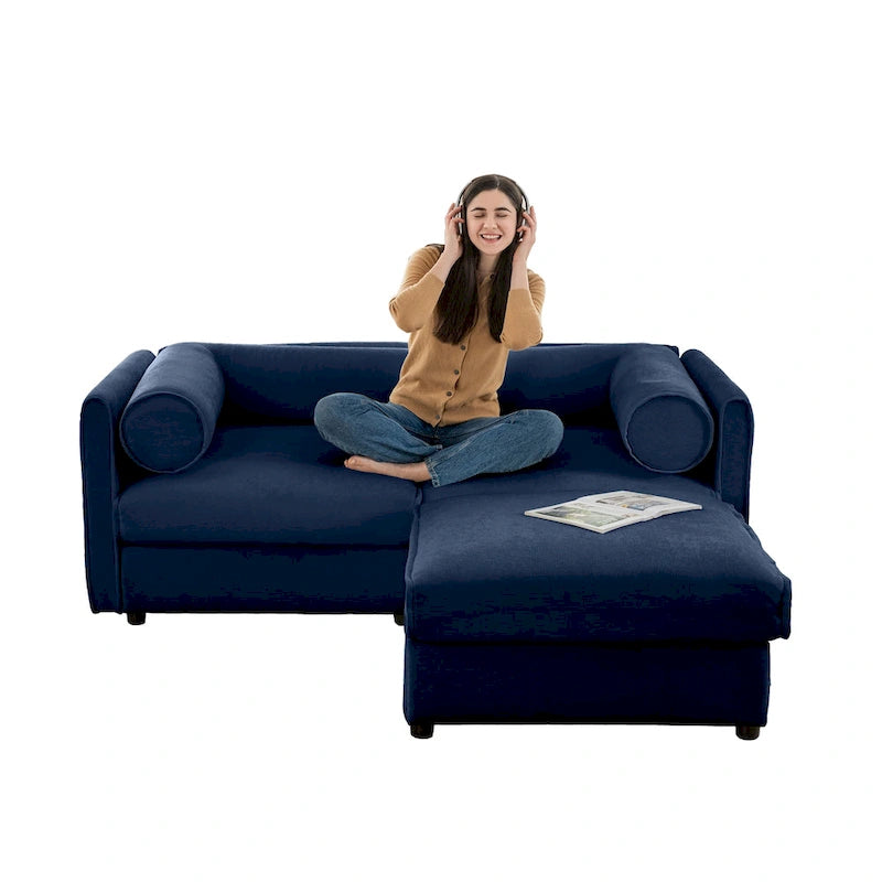 Canapé d'angle modulaire en chenille avec rangement