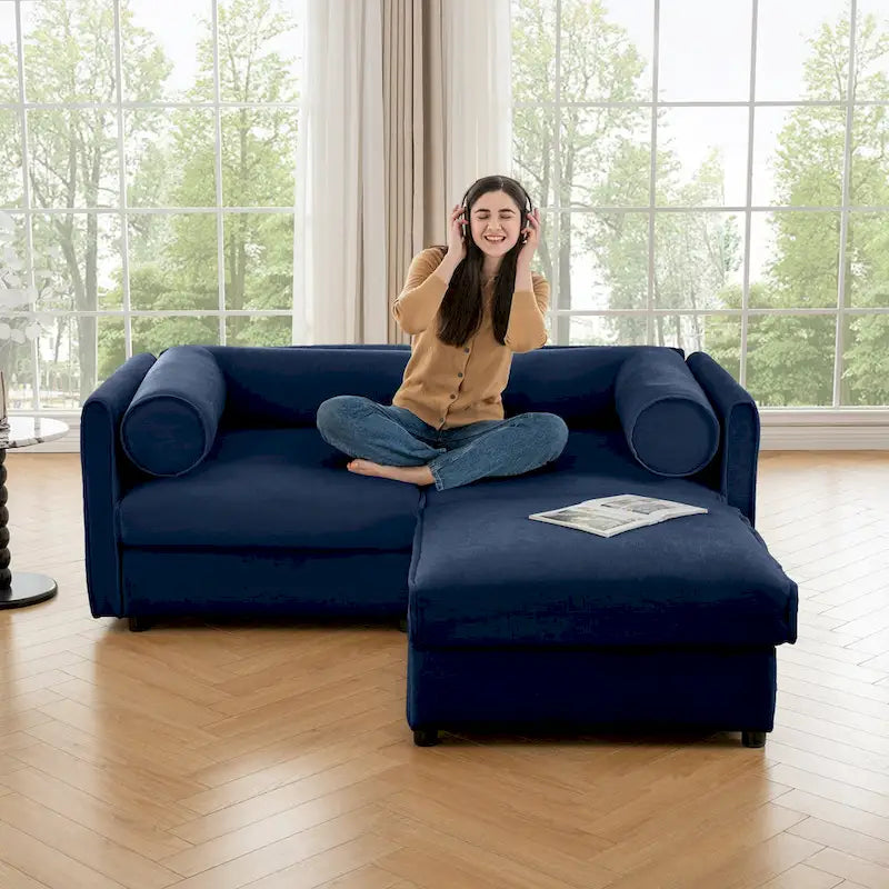 Canapé d'angle modulaire en chenille avec rangement