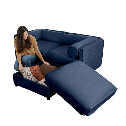 Canapé d'angle modulaire en chenille avec rangement