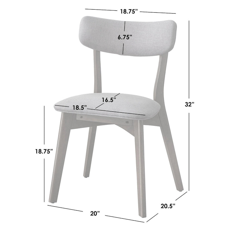 Chaise de salle à manger Lifestorey Cari en bois massif (lot de 2)