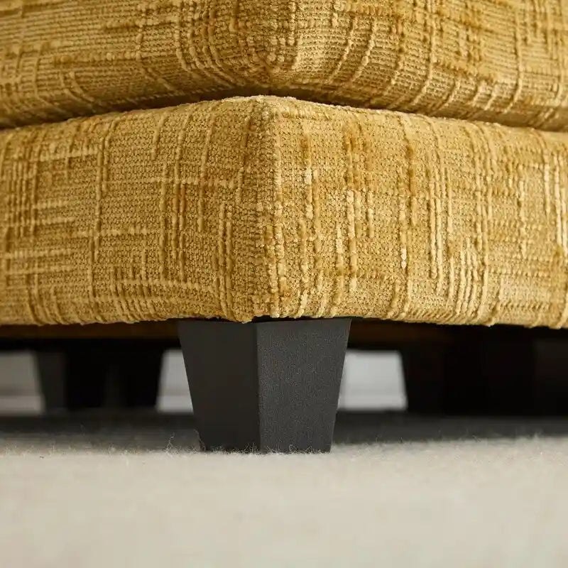 Canapé 76,77 en chenille avec 2 poufs