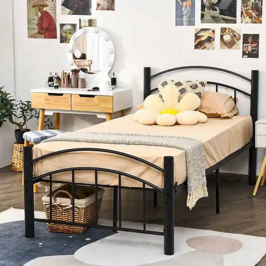Cadre de lit en métal Costway pour lits simples, doubles et queen, avec matelas plateforme
