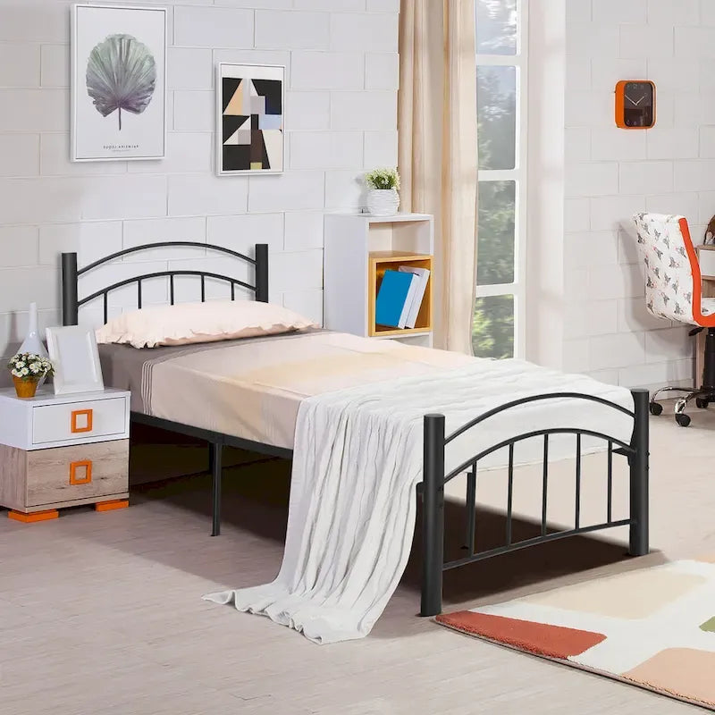 Cadre de lit en métal Costway pour lits simples, doubles et queen, avec matelas plateforme