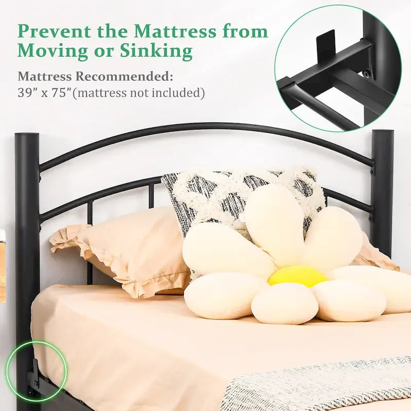 Cadre de lit en métal Costway pour lits simples, doubles et queen, avec matelas plateforme
