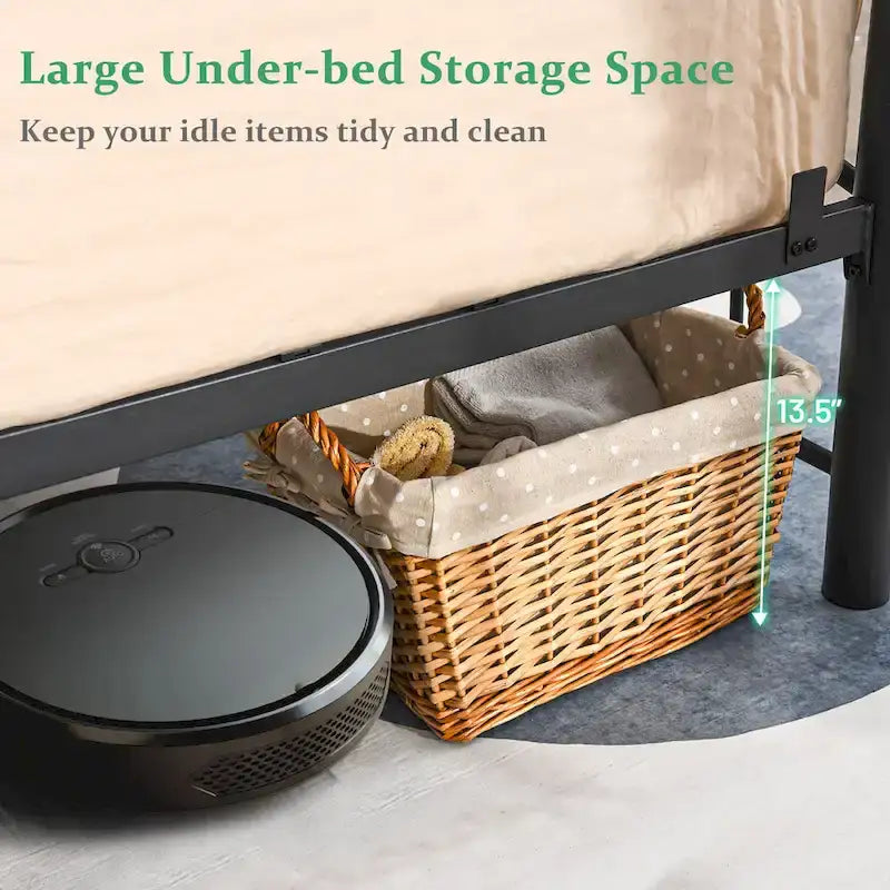 Cadre de lit en métal Costway pour lits simples, doubles et queen, avec matelas plateforme