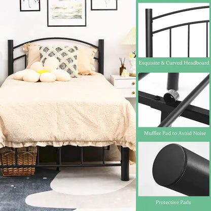 Cadre de lit en métal Costway pour lits simples, doubles et queen, avec matelas plateforme