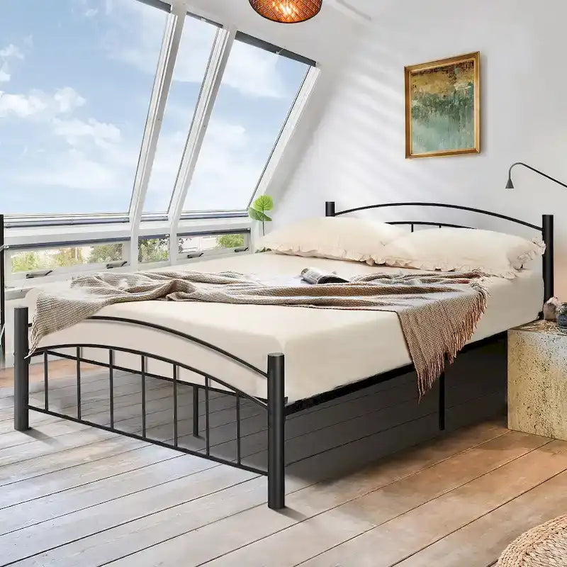 Cadre de lit en métal Costway pour lits simples, doubles et queen, avec matelas plateforme