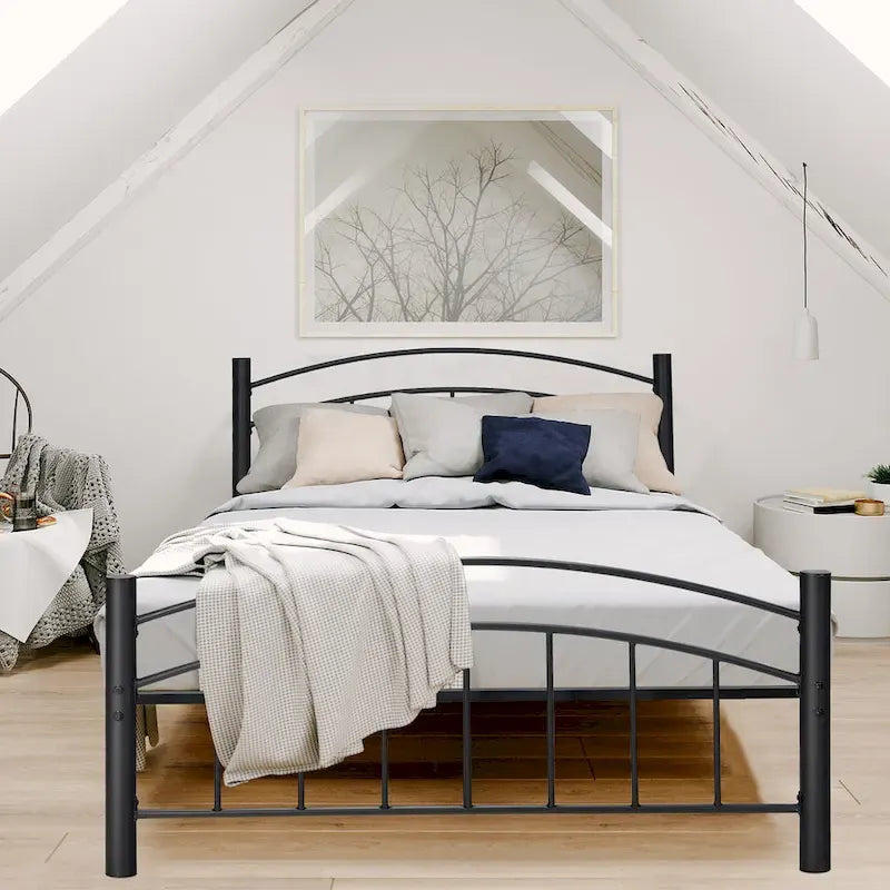 Cadre de lit en métal Costway pour lits simples, doubles et queen, avec matelas plateforme