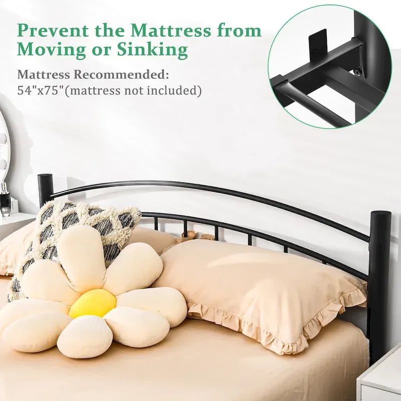 Cadre de lit en métal Costway pour lits simples, doubles et queen, avec matelas plateforme
