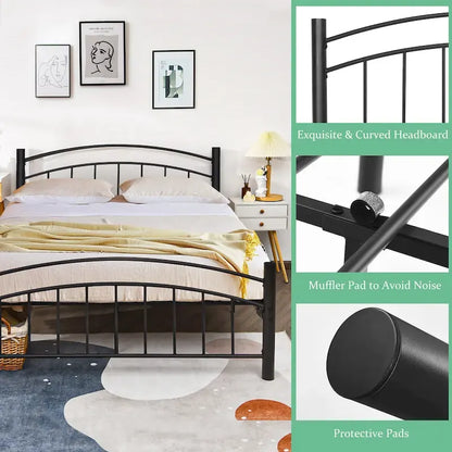 Cadre de lit en métal Costway pour lits simples, doubles et queen, avec matelas plateforme