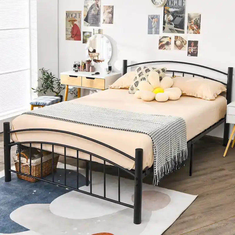 Cadre de lit en métal Costway pour lits simples, doubles et queen, avec matelas plateforme