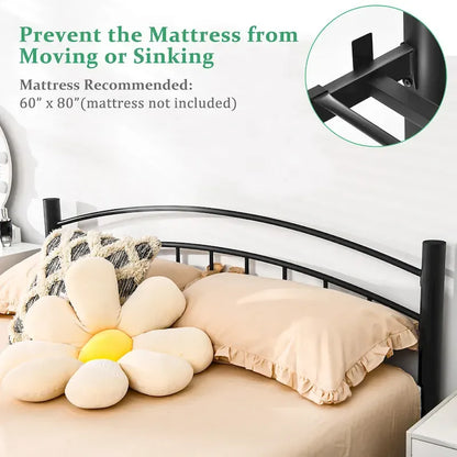 Cadre de lit en métal Costway pour lits simples, doubles et queen, avec matelas plateforme