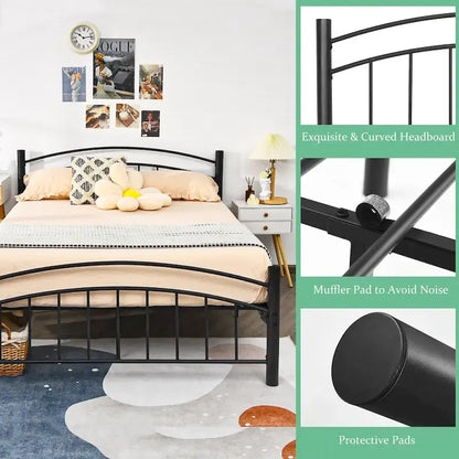 Cadre de lit en métal Costway pour lits simples, doubles et queen, avec matelas plateforme