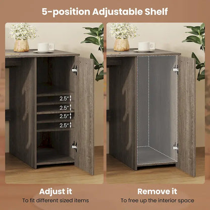 Bureau de 53 pouces pour la maison avec ports USB, prises de courant et tiroirs de rangement