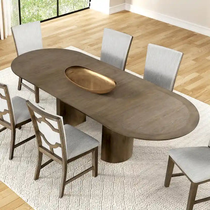 Table de salle à manger extensible en chêne style ferme moderne Lenn de Furniture of America, 102 pouces