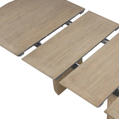 Table de salle à manger extensible en chêne style ferme moderne Lenn de Furniture of America, 102 pouces