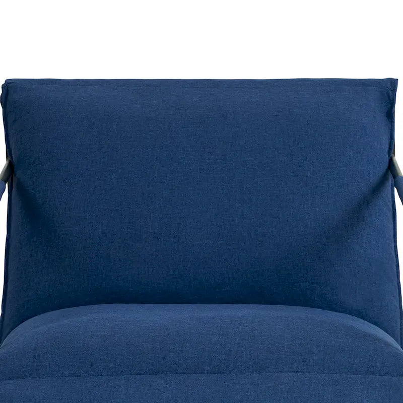 Ensemble de 2 fauteuils d'appoint en tissu avec structure en métal et dossier suspendu.