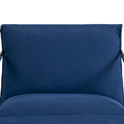 Ensemble de 2 fauteuils d'appoint en tissu avec structure en métal et dossier suspendu.