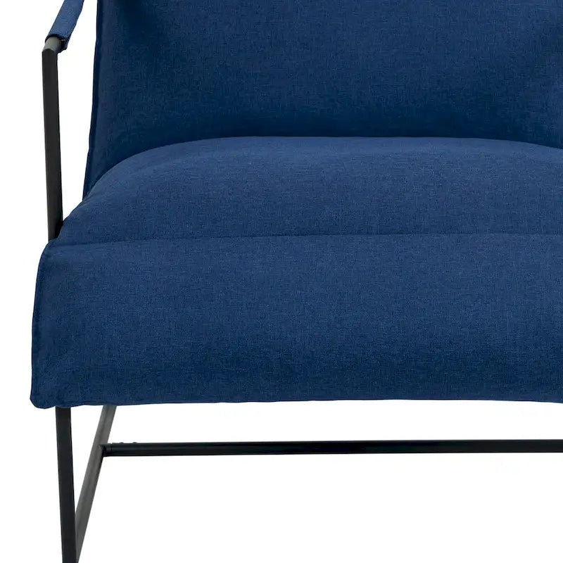 Ensemble de 2 fauteuils d'appoint en tissu avec structure en métal et dossier suspendu.