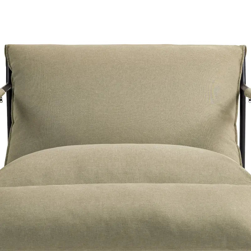 Ensemble de 2 fauteuils d'appoint en tissu avec structure en métal et dossier suspendu.
