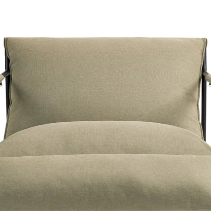 Ensemble de 2 fauteuils d'appoint en tissu avec structure en métal et dossier suspendu.