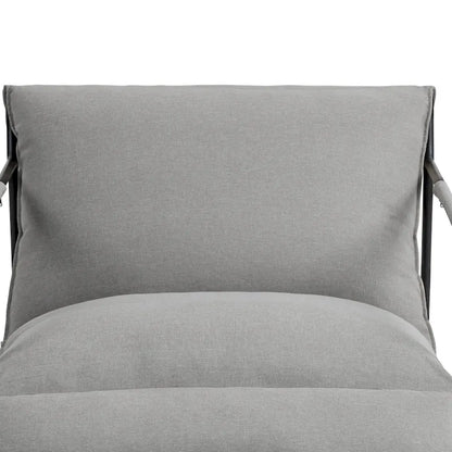 Ensemble de 2 fauteuils d'appoint en tissu avec structure en métal et dossier suspendu.