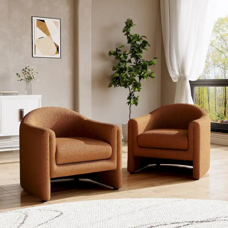 Ensemble de 2 fauteuils d'appoint modernes rembourrés de 32,3 pouces de large