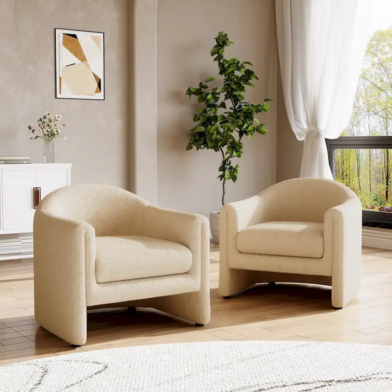 Ensemble de 2 fauteuils d'appoint modernes rembourrés de 32,3 pouces de large