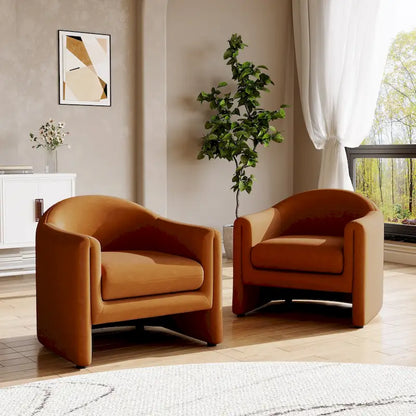 Ensemble de 2 fauteuils d'appoint modernes rembourrés de 32,3 pouces de large