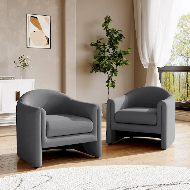 Ensemble de 2 fauteuils d'appoint modernes rembourrés de 32,3 pouces de large