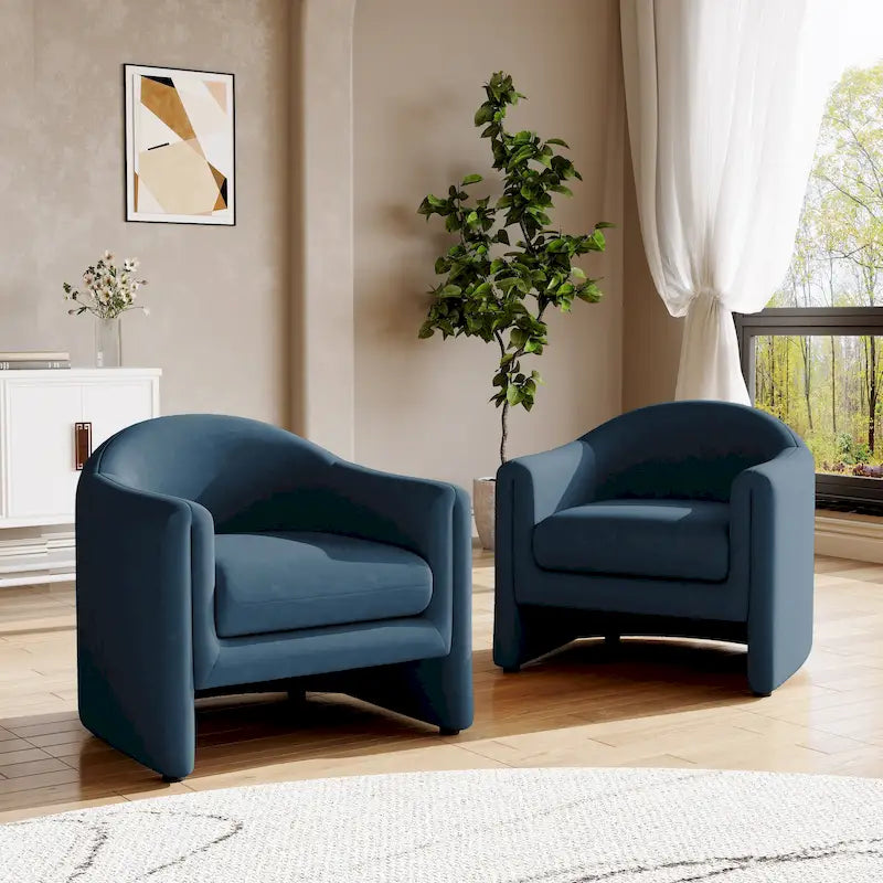 Ensemble de 2 fauteuils d'appoint modernes rembourrés de 32,3 pouces de large