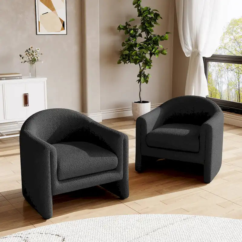 Ensemble de 2 fauteuils d'appoint modernes rembourrés de 32,3 pouces de large