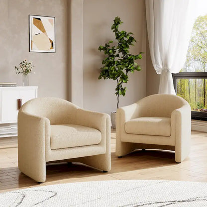 Ensemble de 2 fauteuils d'appoint modernes rembourrés de 32,3 pouces de large