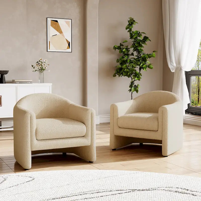 Ensemble de 2 fauteuils d'appoint modernes rembourrés de 32,3 pouces de large