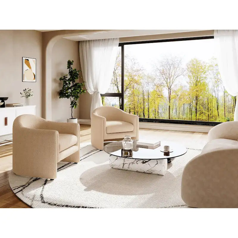 Ensemble de 2 fauteuils d'appoint modernes rembourrés de 32,3 pouces de large